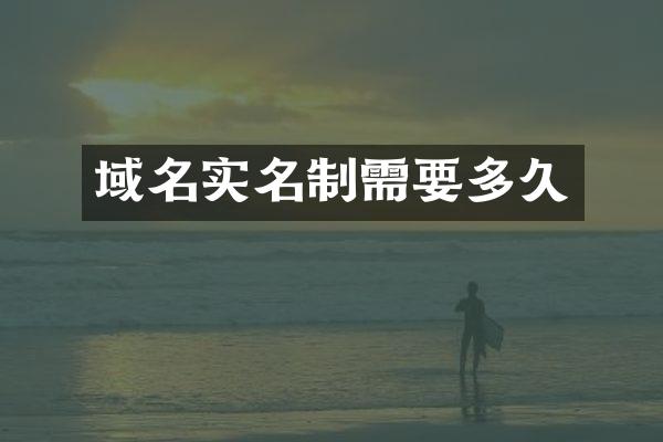 域名实名制需要多久