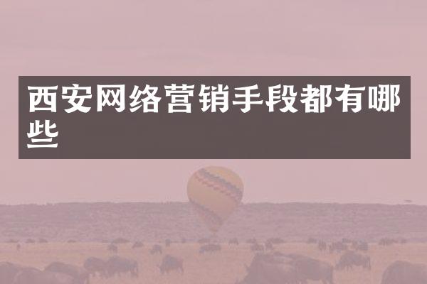 西安网络营销手段都有哪些