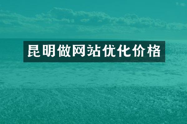 昆明做网站优化价格