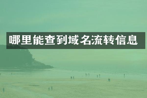 哪里能查到域名流转信息