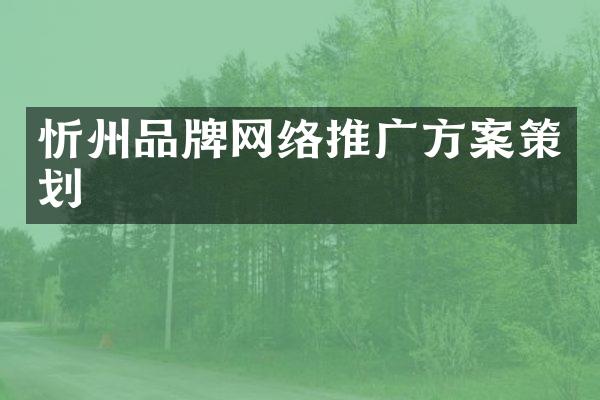忻州品牌网络推广方案策划