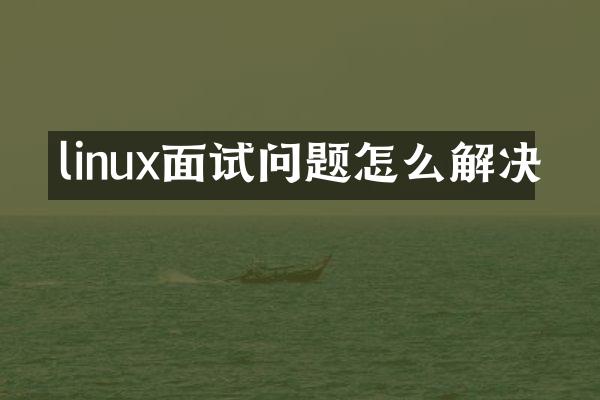 linux面试问题怎么解决