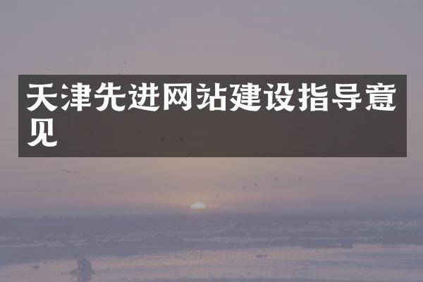 天津先进网站建设指导意见