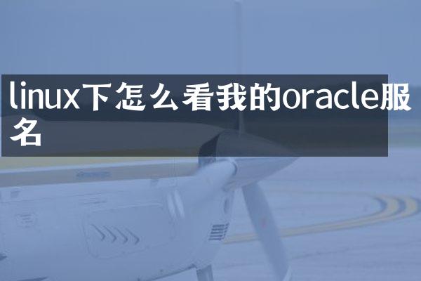 linux下怎么看我的oracle服务名