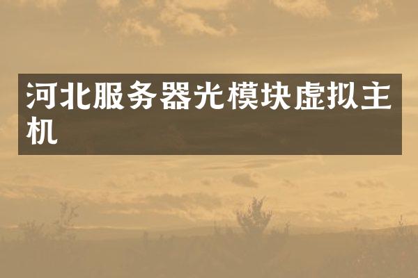 河北服务器光模块虚拟主机