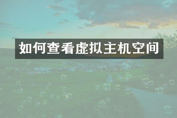 如何查看虚拟主机空间