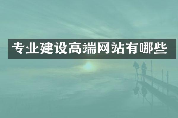 专业建设高端网站有哪些