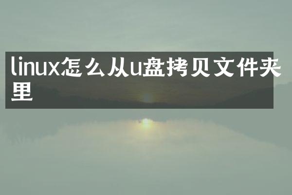 linux怎么从u盘拷贝文件夹里