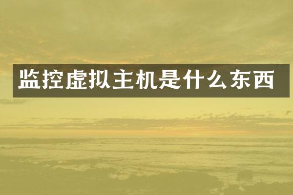 监控虚拟主机是什么东西