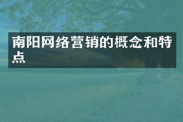 南阳网络营销的概念和特点