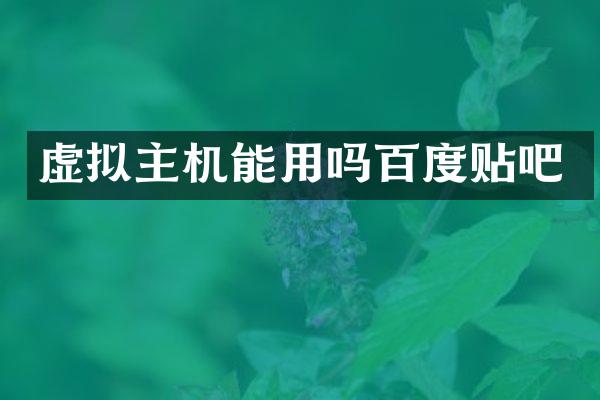虚拟主机能用吗百度贴吧