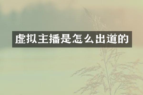 虚拟主播是怎么出道的