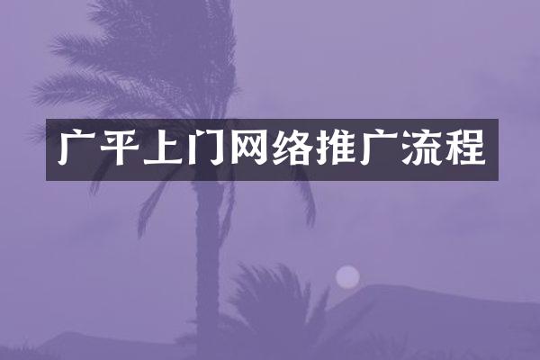 广平上门网络推广流程