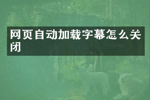 网页自动加载字幕怎么关闭