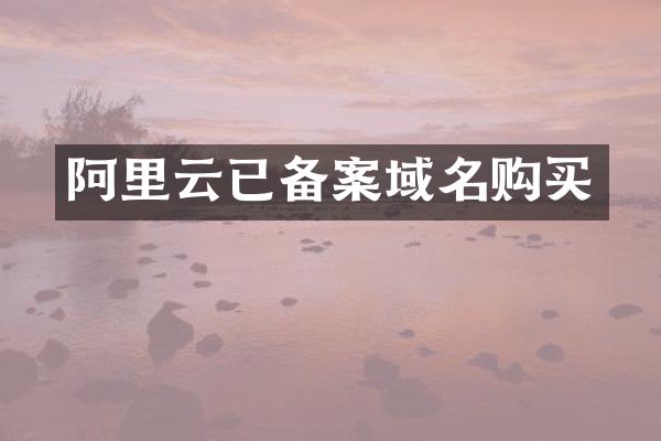 阿里云已备案域名购买