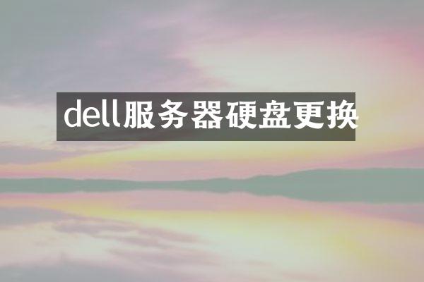 dell服务器硬盘更换