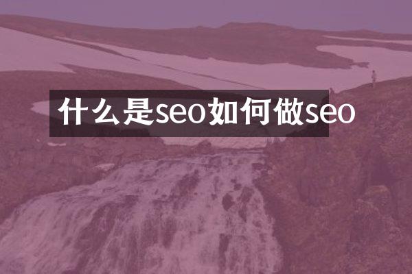 什么是seo如何做seo