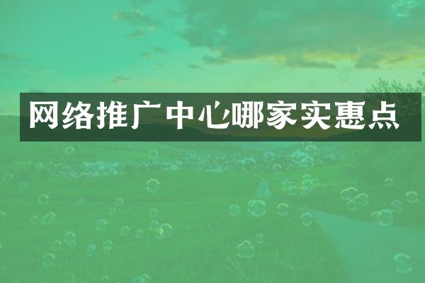 网络推广中心哪家实惠点