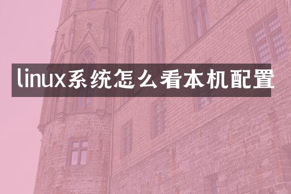 linux系统怎么看本机配置