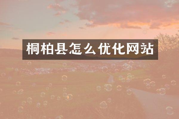 桐柏县怎么优化网站