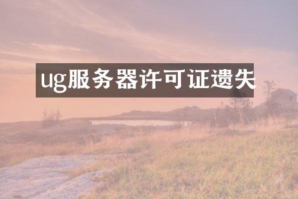 ug服务器许可证遗失