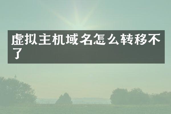 虚拟主机域名怎么转移不了