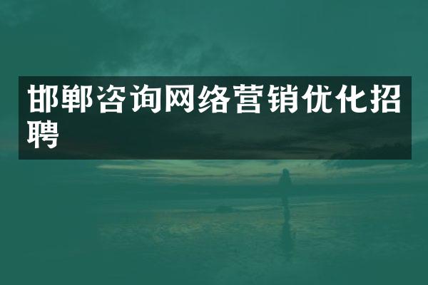 邯郸咨询网络营销优化招聘