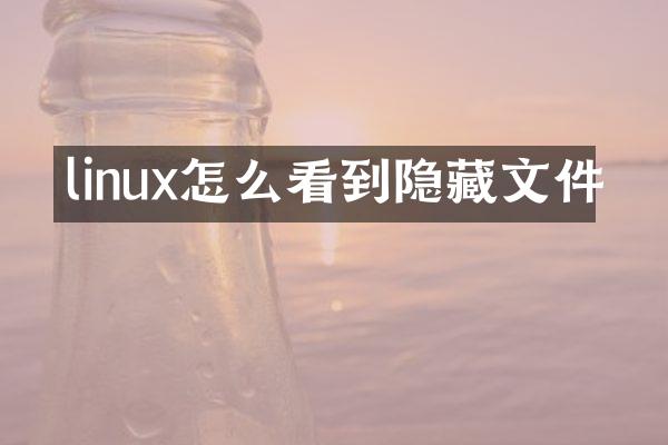 linux怎么看到隐藏文件