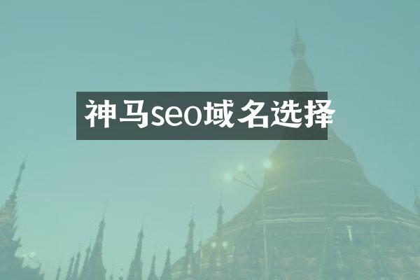 神马seo域名选择