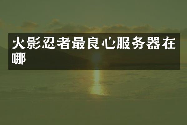 火影忍者最良心服务器在哪