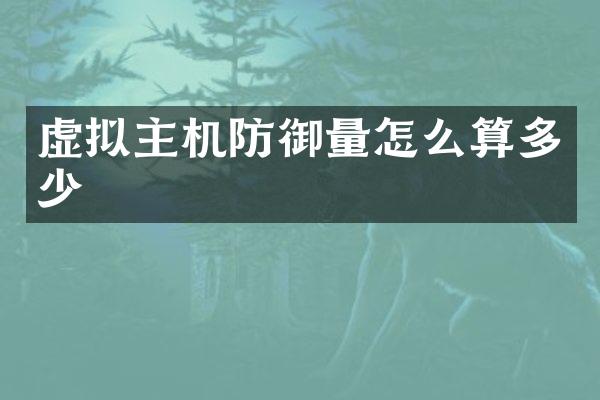 虚拟主机防御量怎么算多少