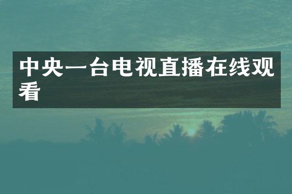 中央一台电视直播在线观看
