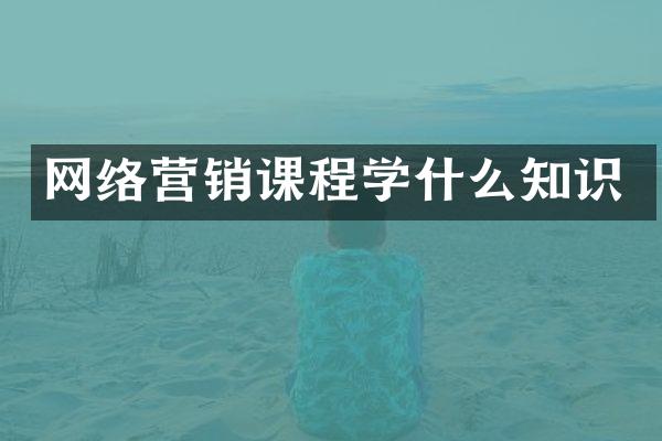 网络营销课程学什么知识
