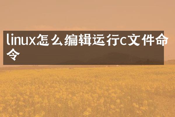 linux怎么编辑运行c文件命令