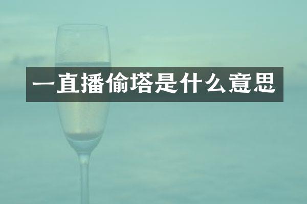 一直播偷塔是什么意思