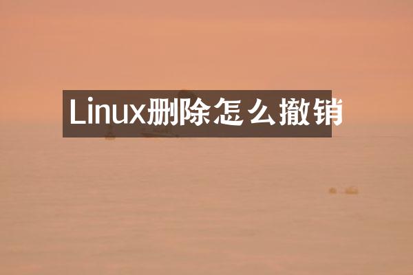 Linux删除怎么撤销