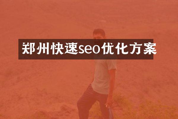 郑州快速seo优化方案