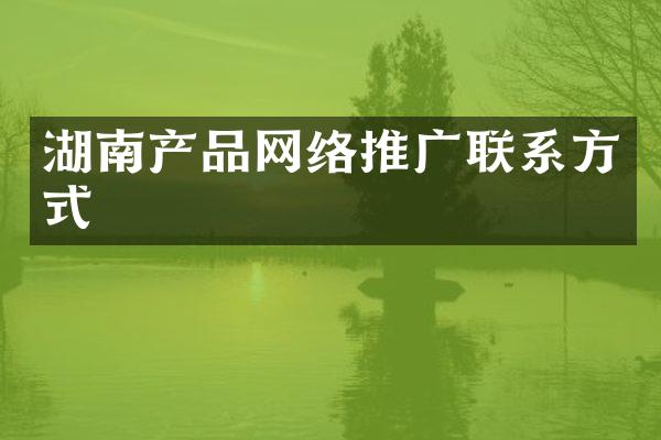湖南产品网络推广联系方式