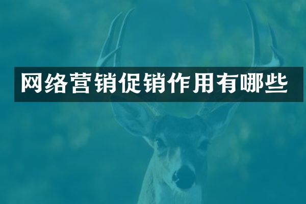 网络营销促销作用有哪些
