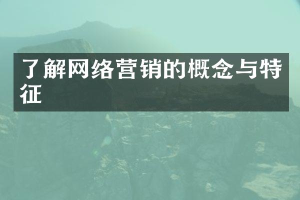 了解网络营销的概念与特征