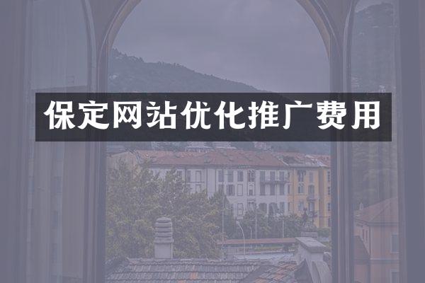 保定网站优化推广费用