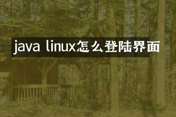 java linux怎么登陆界面