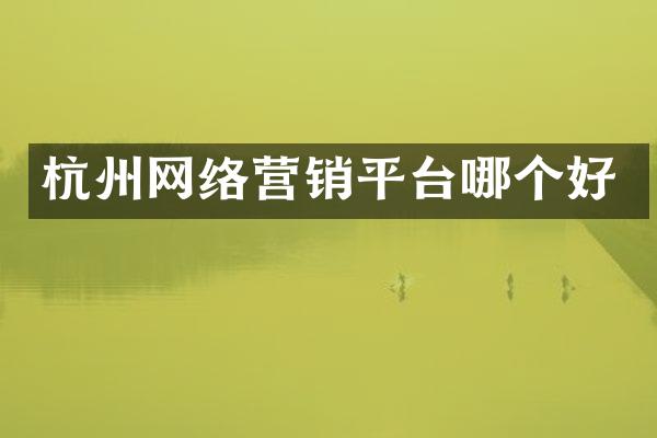 杭州网络营销平台哪个好