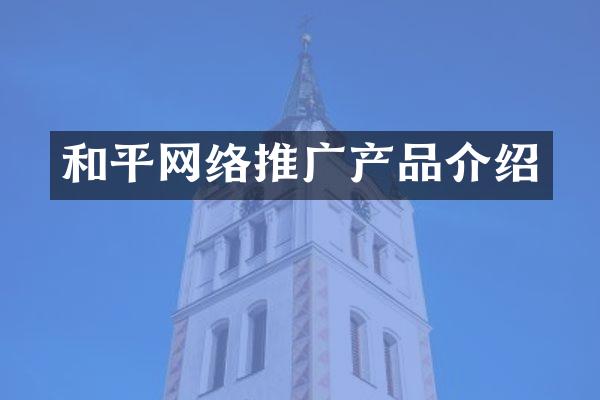 和平网络推广产品介绍