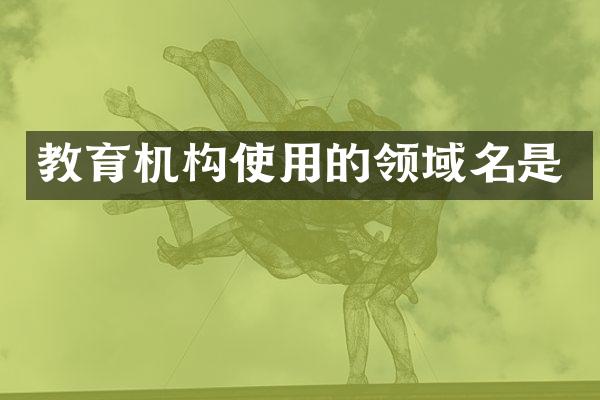 教育机构使用的领域名是