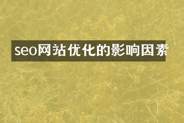 seo网站优化的影响因素