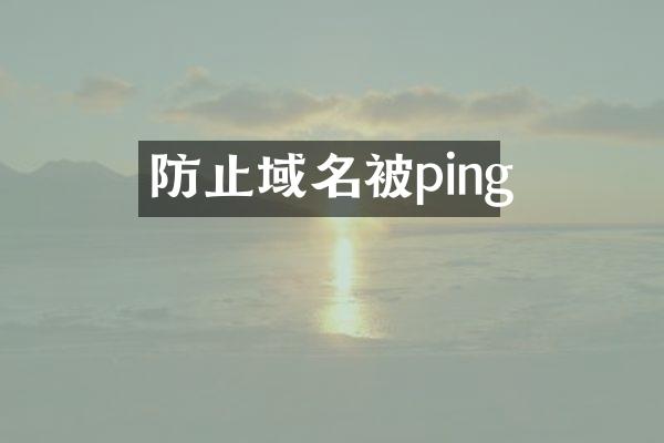 防止域名被ping