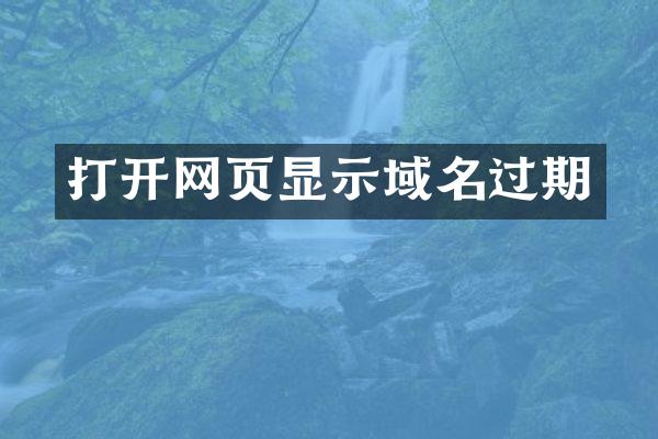 打开网页显示域名过期