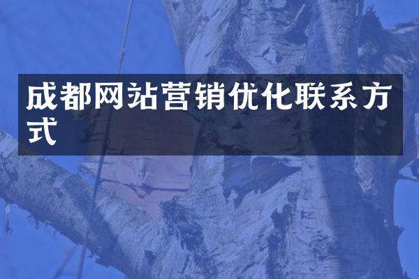 成都网站营销优化联系方式