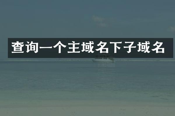 查询一个主域名下子域名